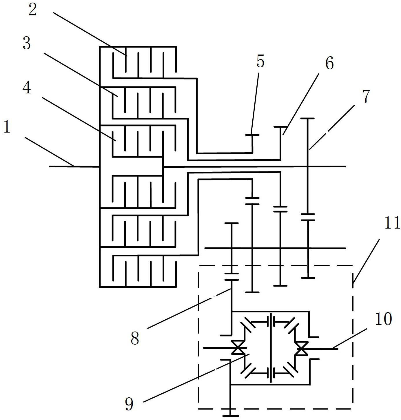 Electric vehicle and three-clutch transmission device for same