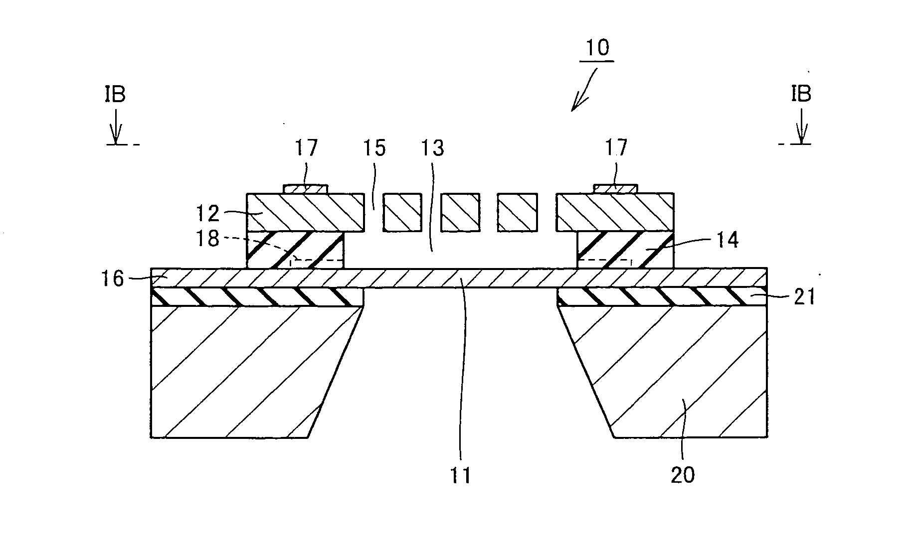 Capacity detection type sensor element