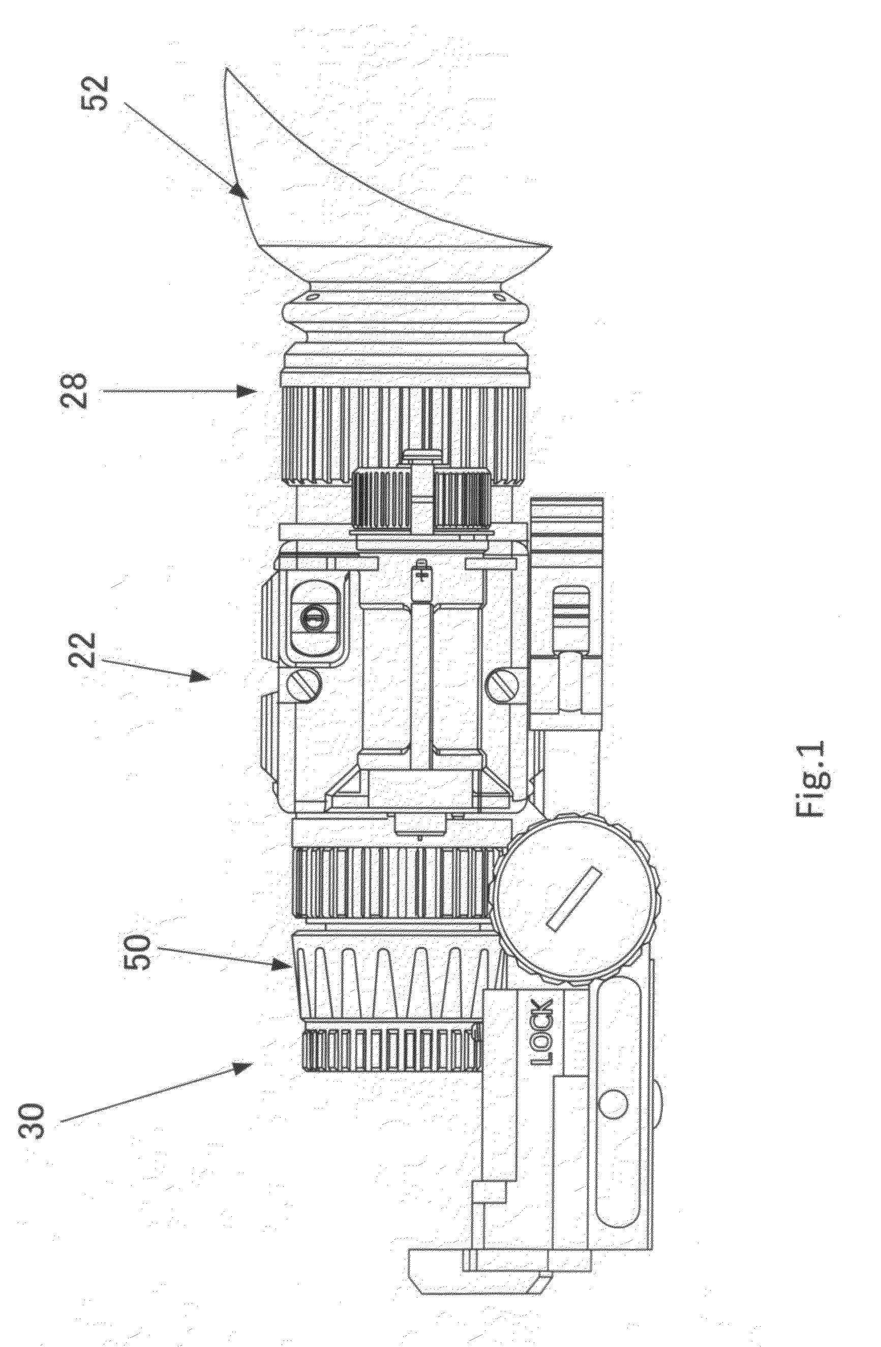 Universal mounting bracket with optical functions for use with auxiliary optical devices