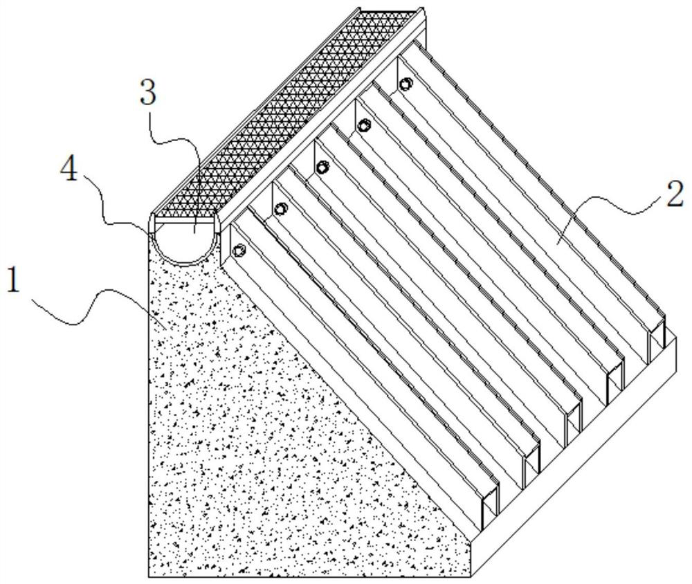 A geotechnical engineering slope drainage structure