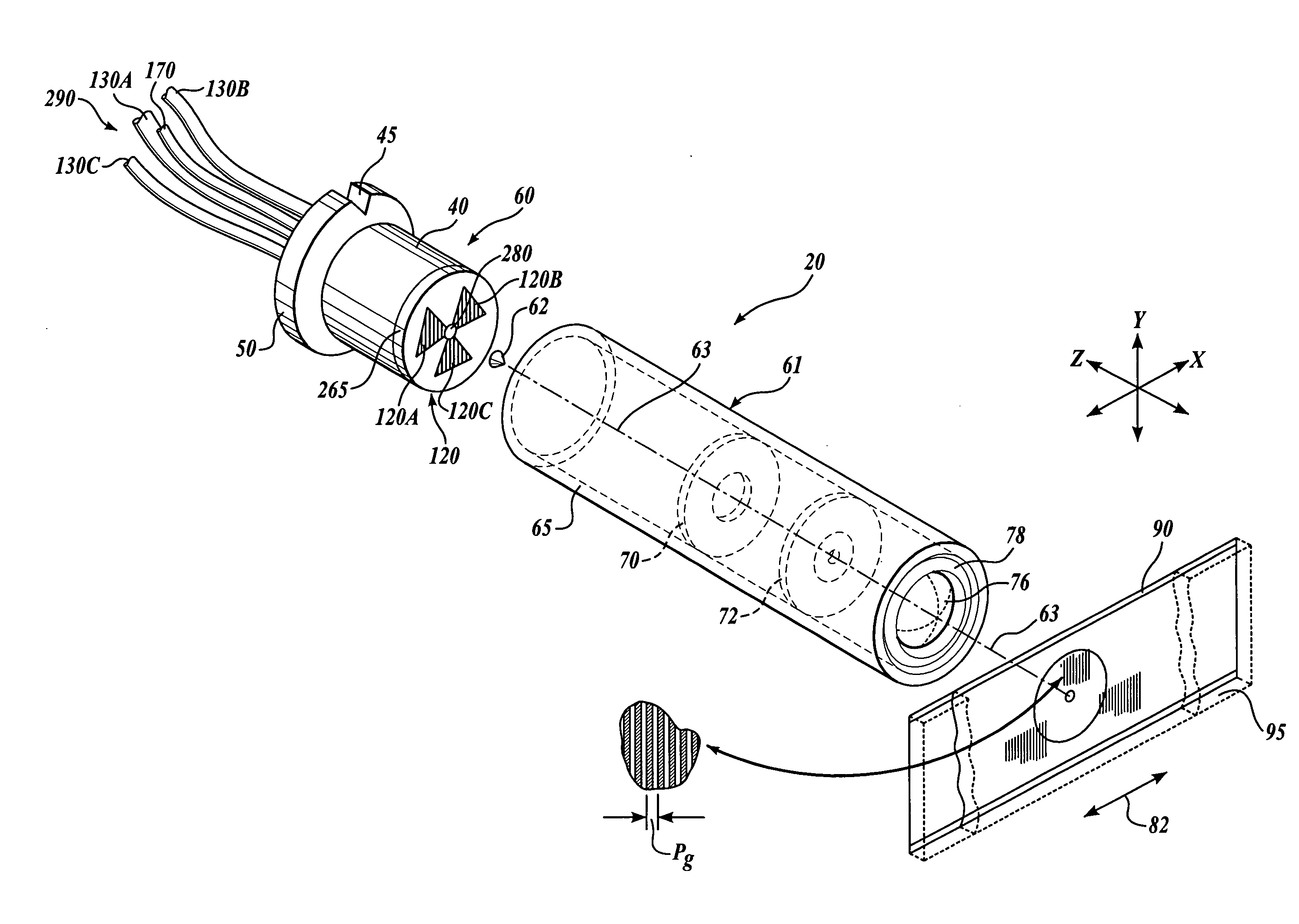 Miniature imaging encoder readhead using fiber optic receiver channels