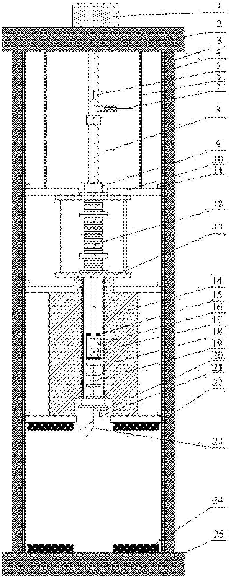 Atmosphere controlled quenching device for magnetically buffering fall of furnace body