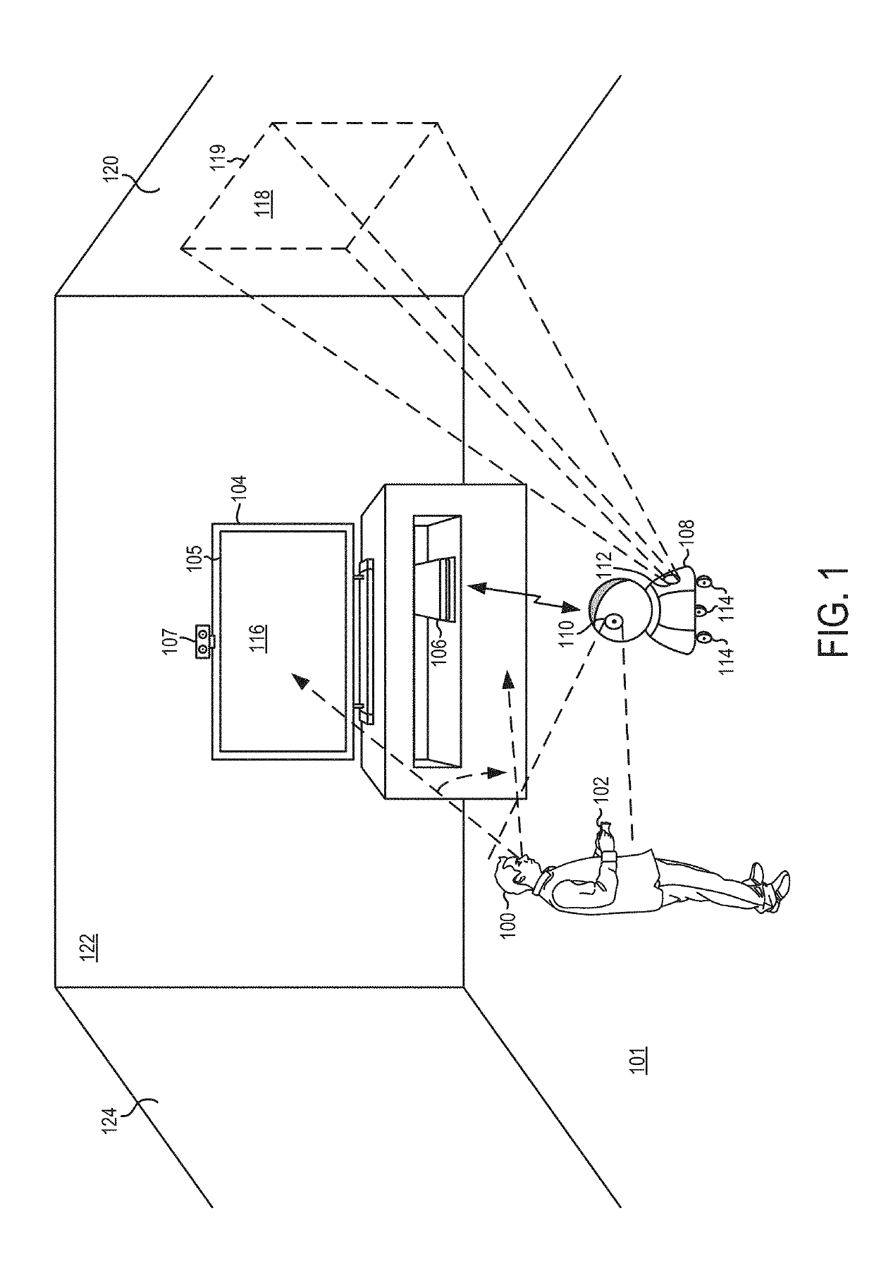 Spatially and user aware second screen projection from a companion robot or device