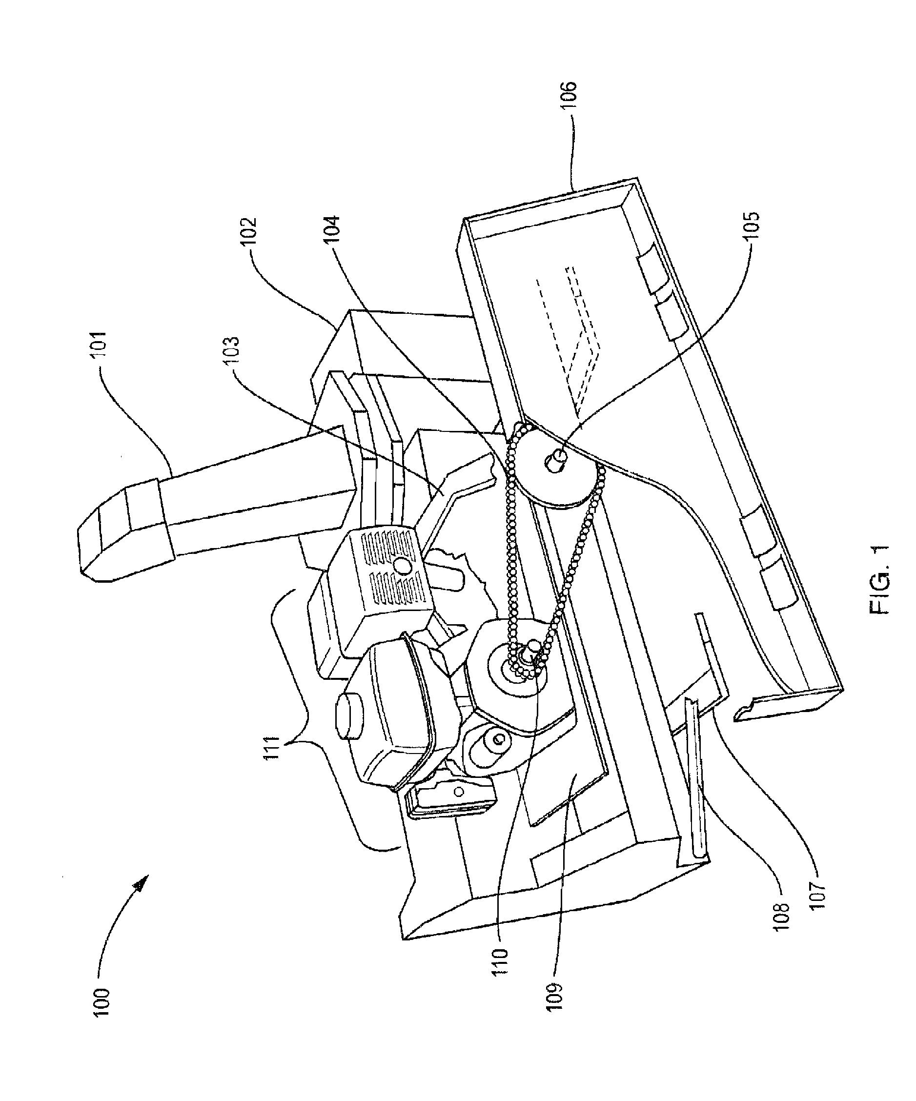 Front mounted tractor snow blower