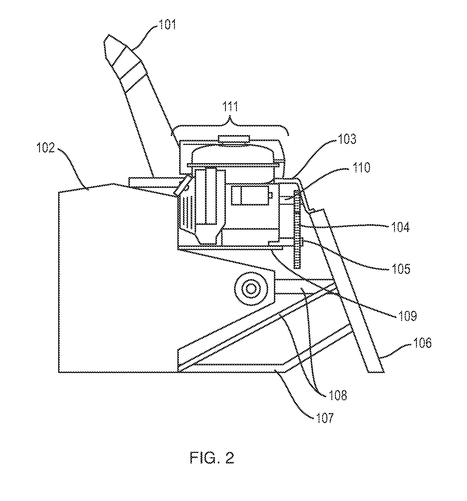 Front mounted tractor snow blower