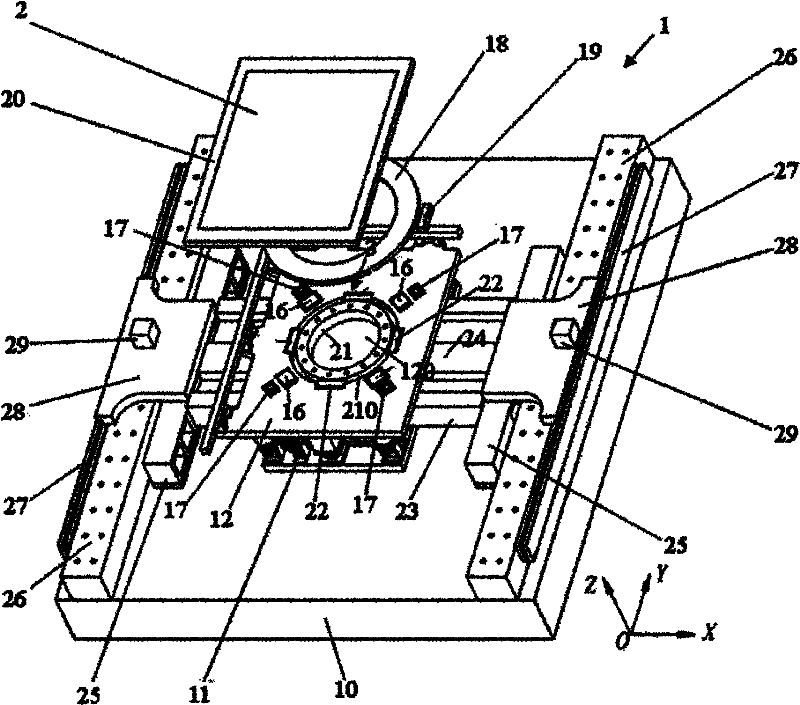 Radial air floatation guide module and photoetching machine motion platform applying same