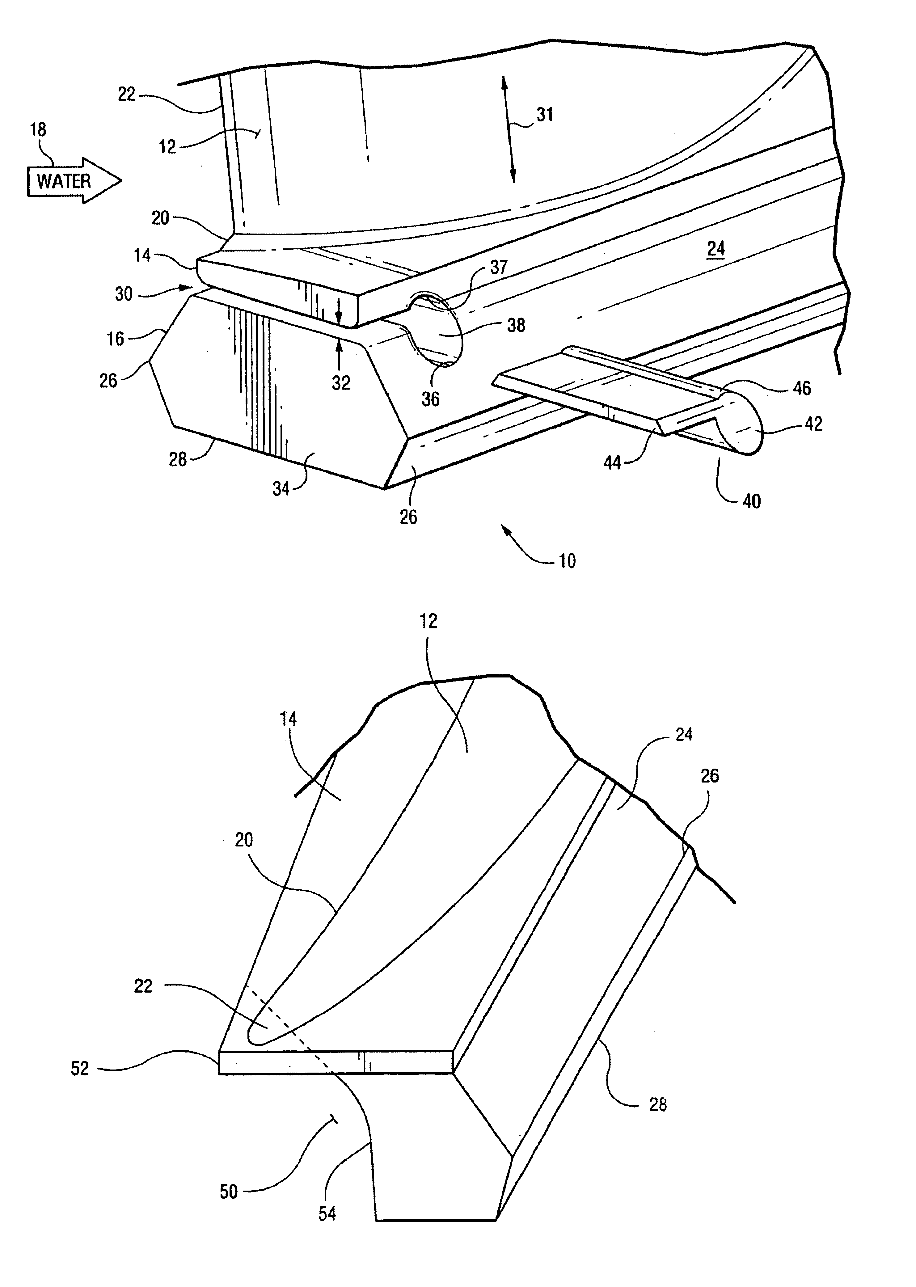 Compressor blade with dovetail slotted to reduce stress on the airfoil leading edge