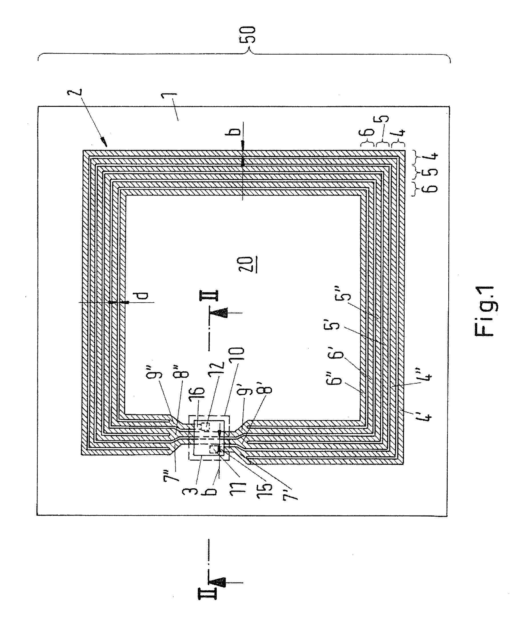 Contactless data transmission device, security and/or  valuable document including the same and method for  manufacturing the contactless data transmission device