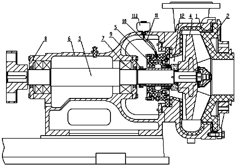 Corrosion-resistant dry-grinding-resistant centrifugal pump