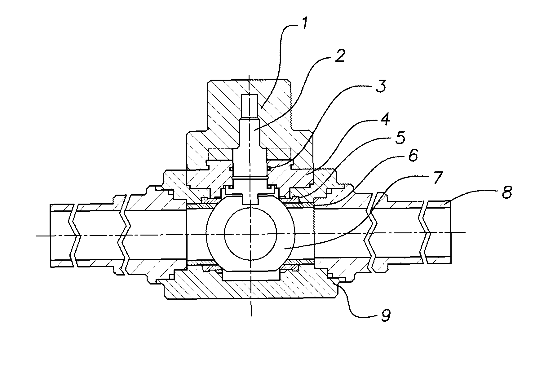 Top entry plastic ball valve