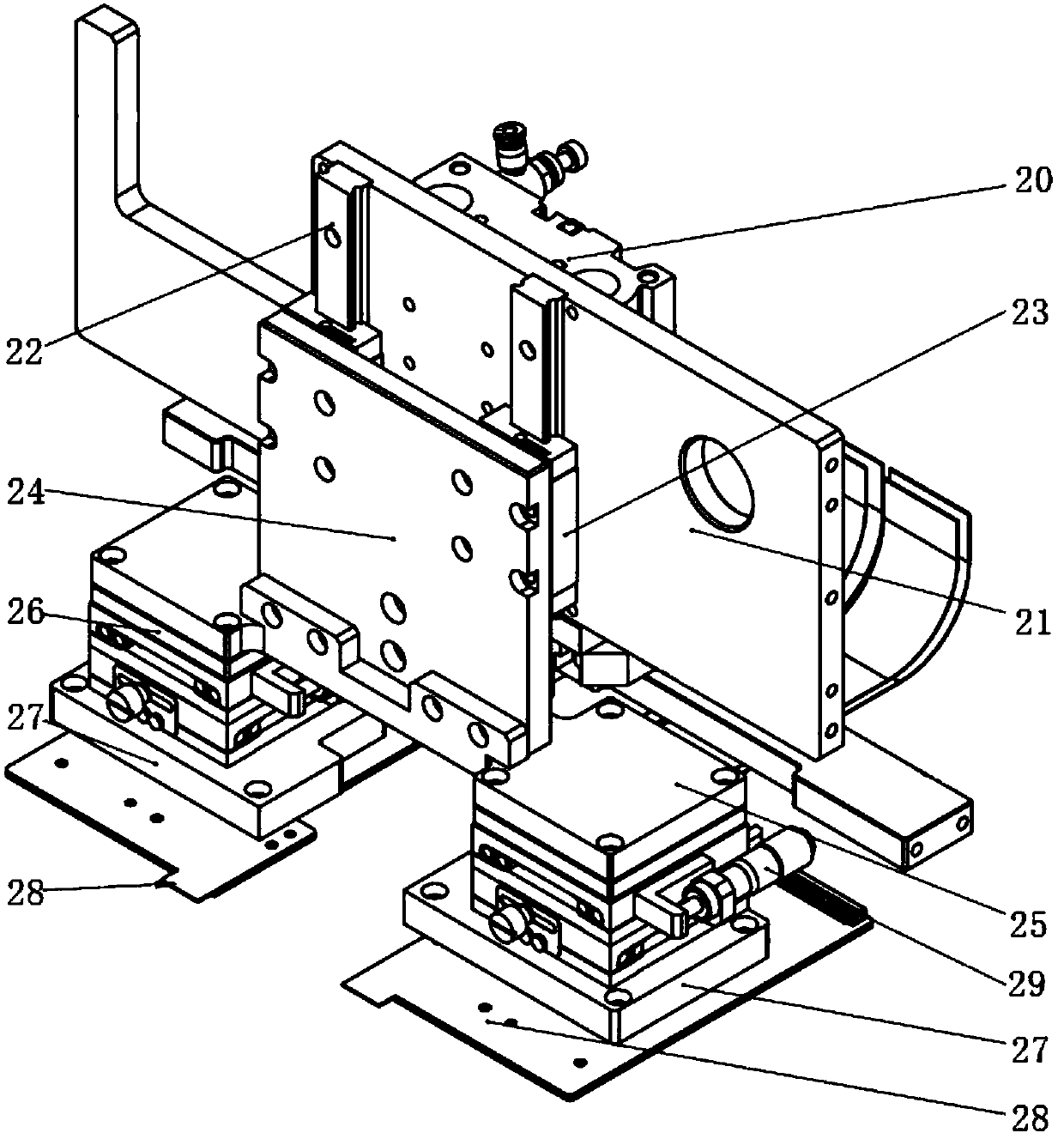 High-precision contact type auxiliary test jig and work method thereof