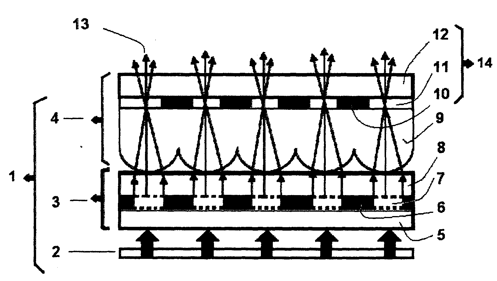 Display device including a multifunctional and communicating surface