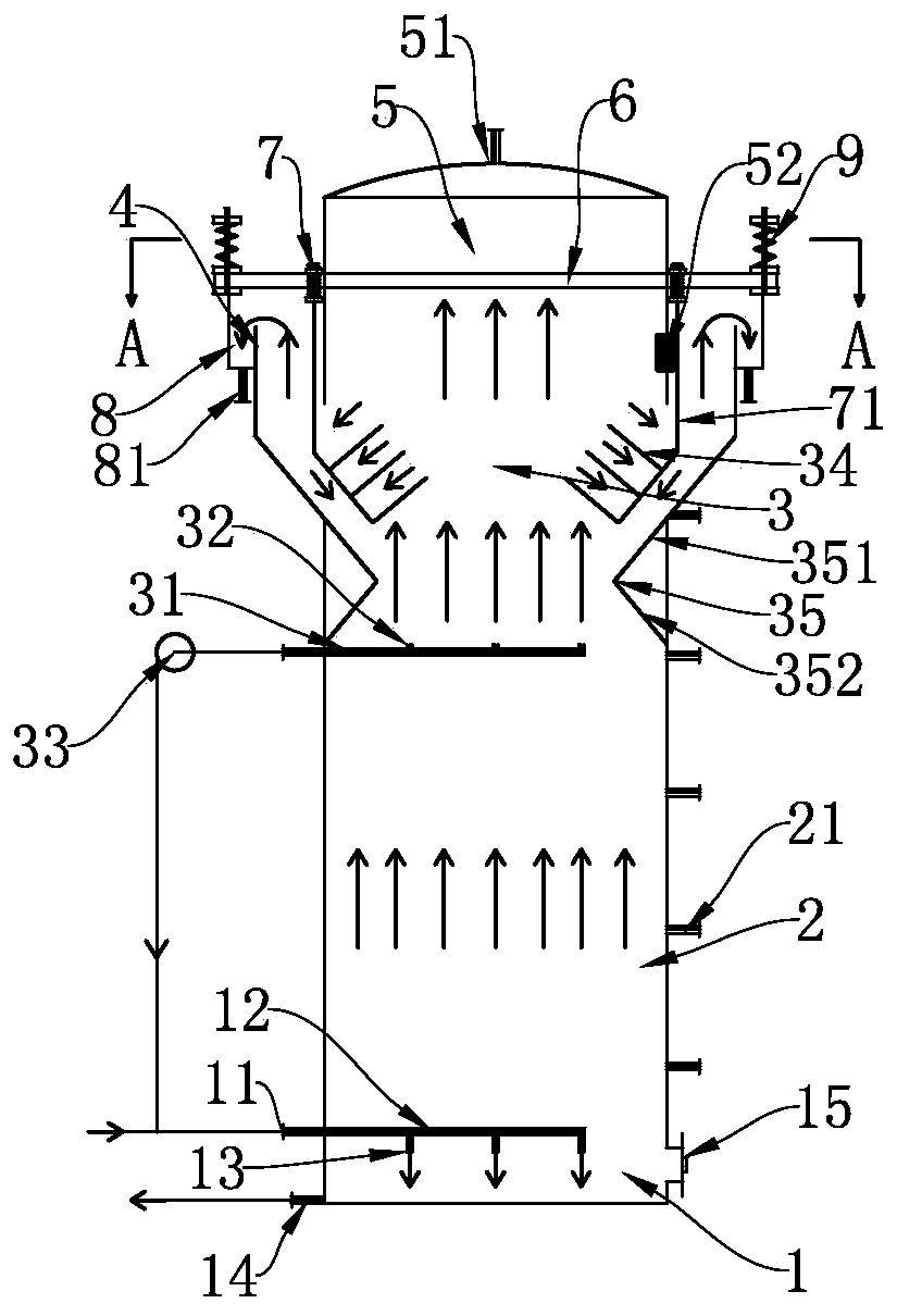 High-efficiency granular sludge anaerobic tower reactor