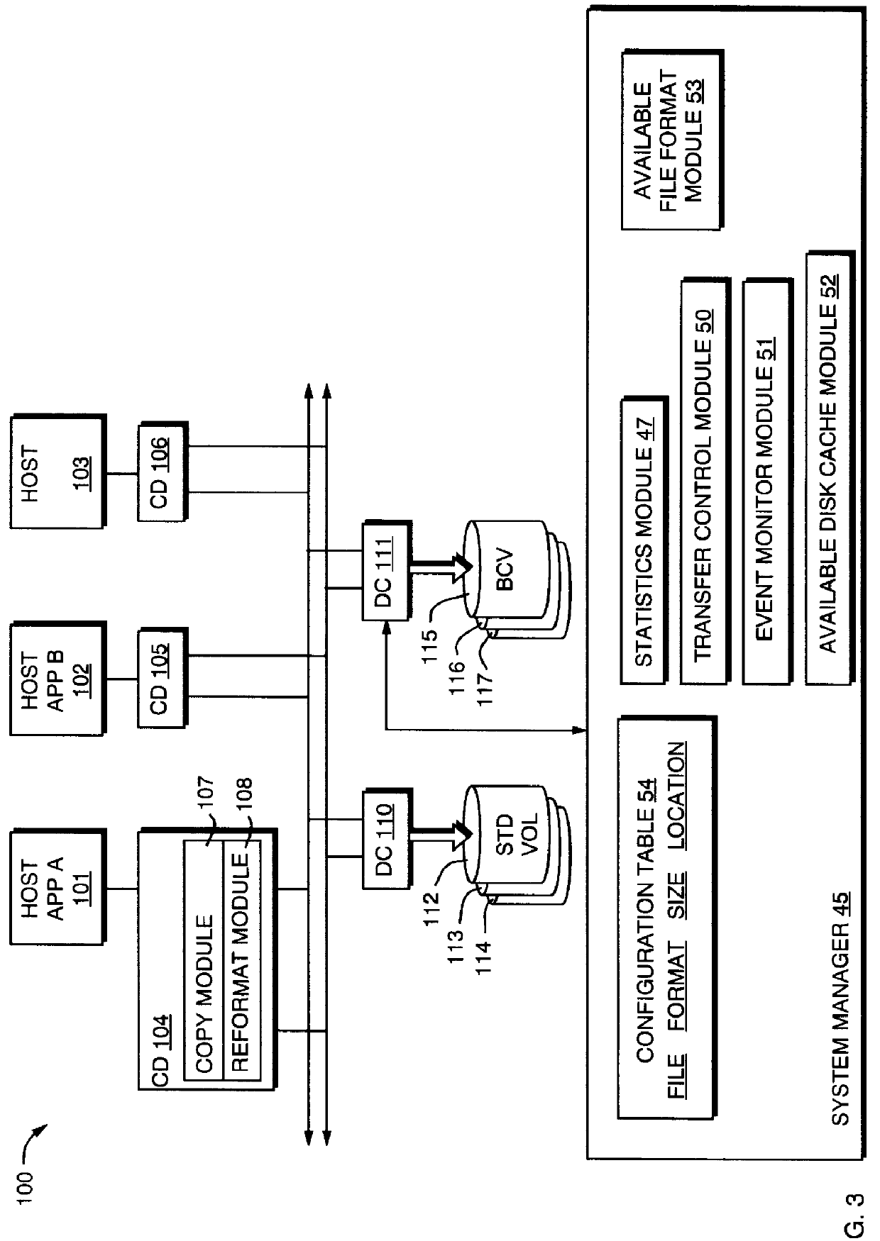 System and method for improving the performance of a disk storage device by reconfiguring a logical volume of data in response to the type of operations being performed