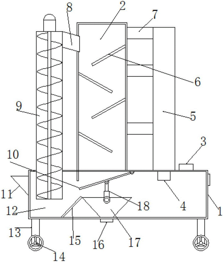 Cereal drying, cooling and dust removing tower