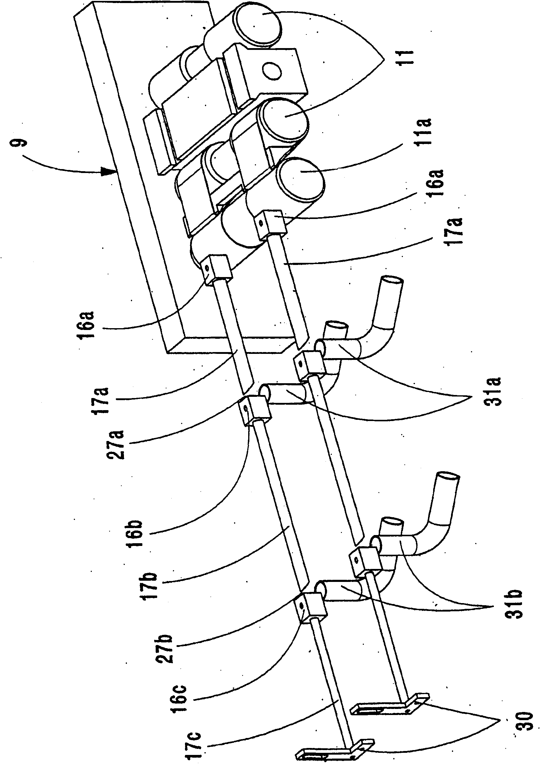 Apparatus for transporting fibre material between a drafting arrangement and a mesh-forming machine, and circular knitting machine equipped with said apparatus