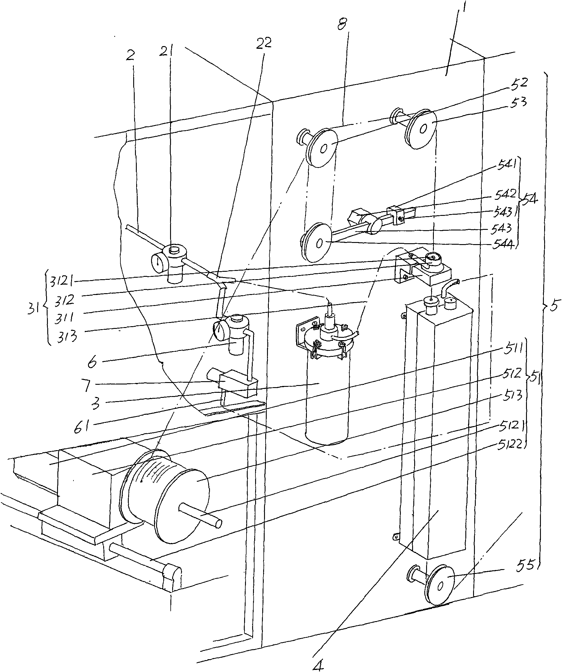 Coloring and curing mechanism of optical fiber coloring machine