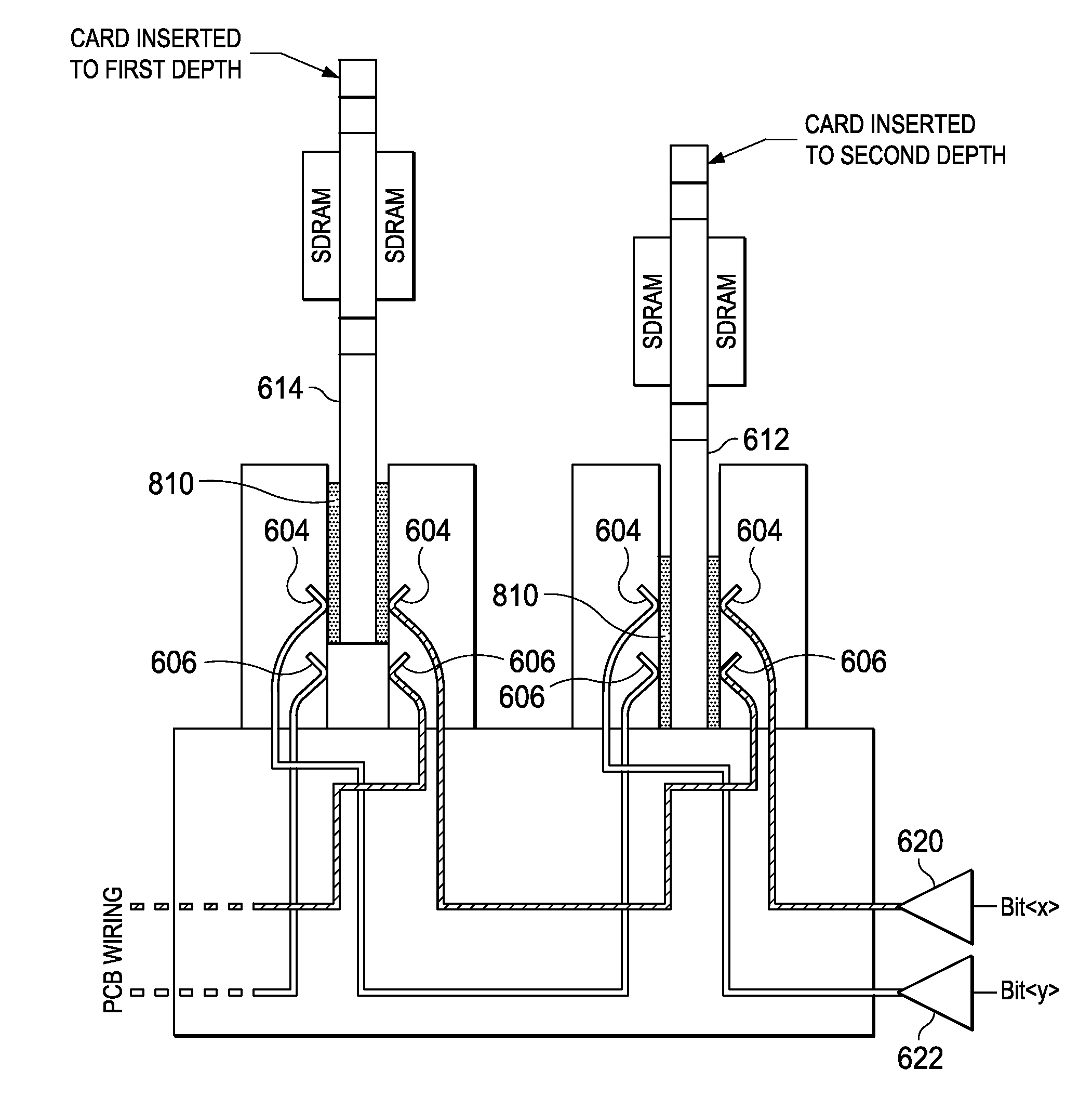 Multi-Level Connector and Use Thereof that Mitigates Data Signaling Reflections