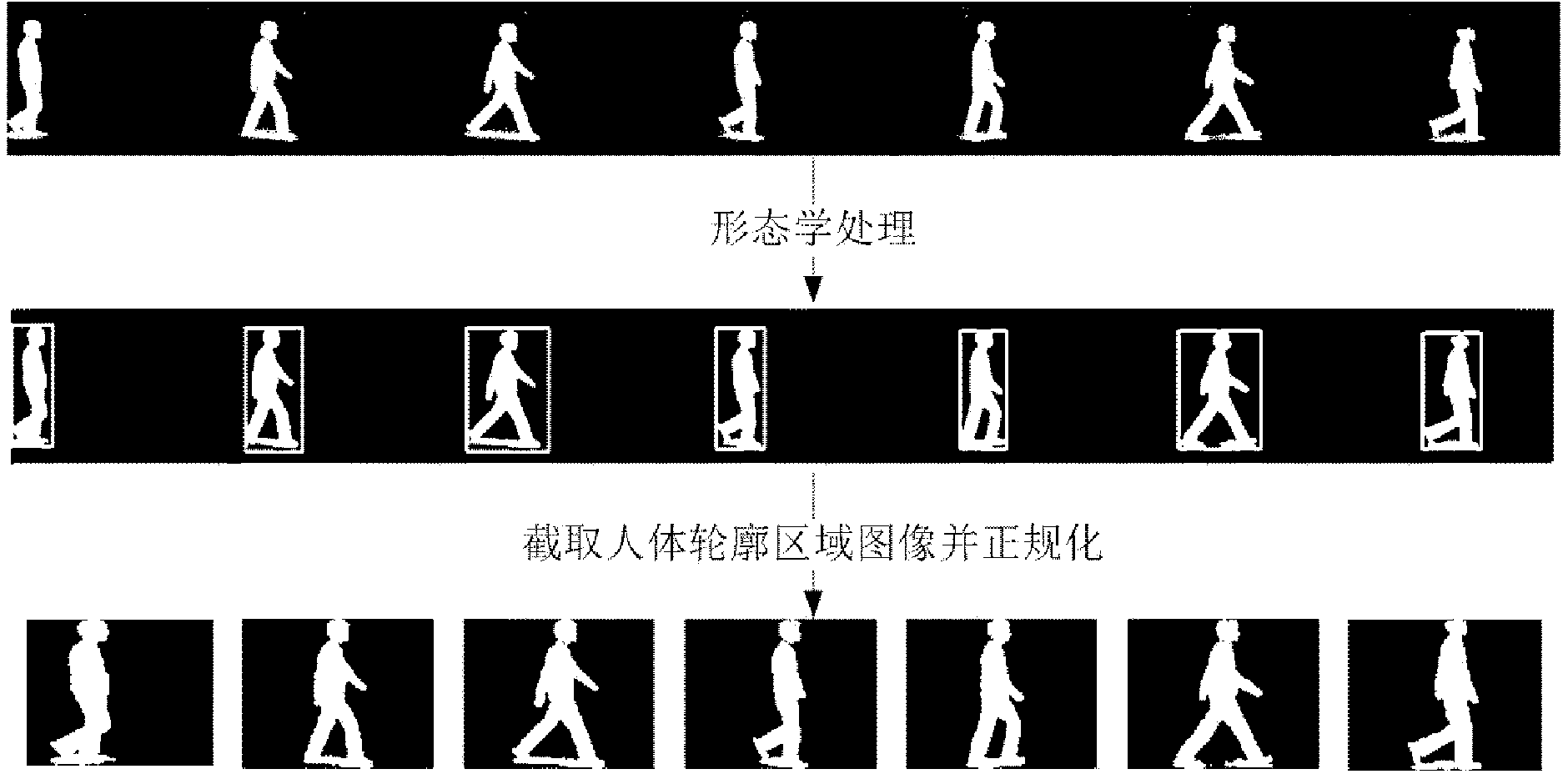 Gait recognition method based on similar rule Gaussian kernel function classifier