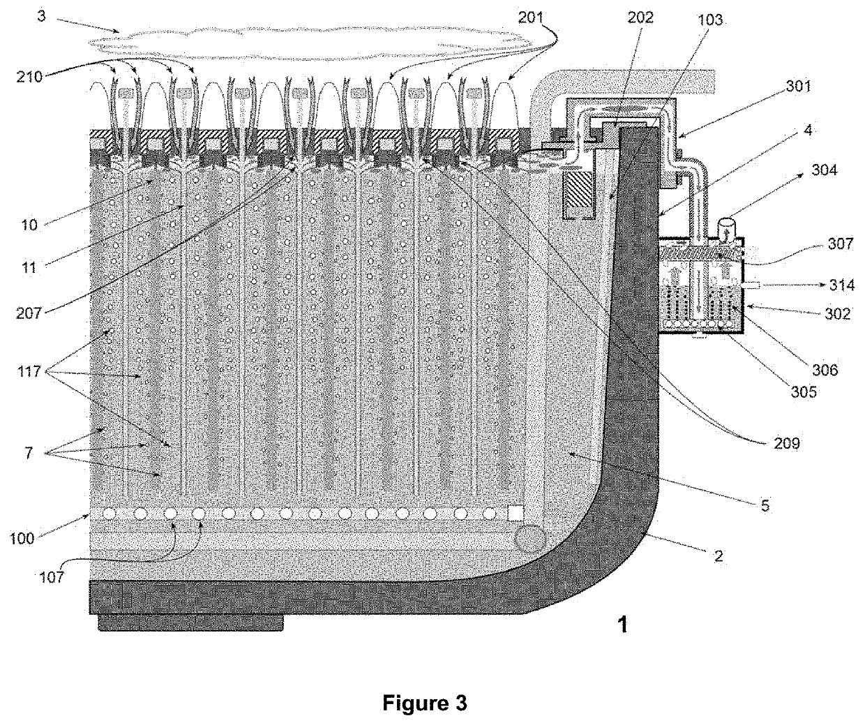 Electrochemical reactor for processes for non-ferrous metal electrodeposition, which comprises a set of apparatuses for gently agitating an electrolyte, a set of apparatuses for containing and coalescing an acid mist, and a set of apparatuses for capturing and diluting acid mist aerosols remaining in the gas effluent of the reactor