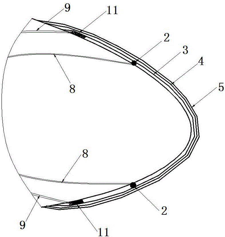 Ice-melting heating structure of wind driven generator blade and manufacturing method thereof