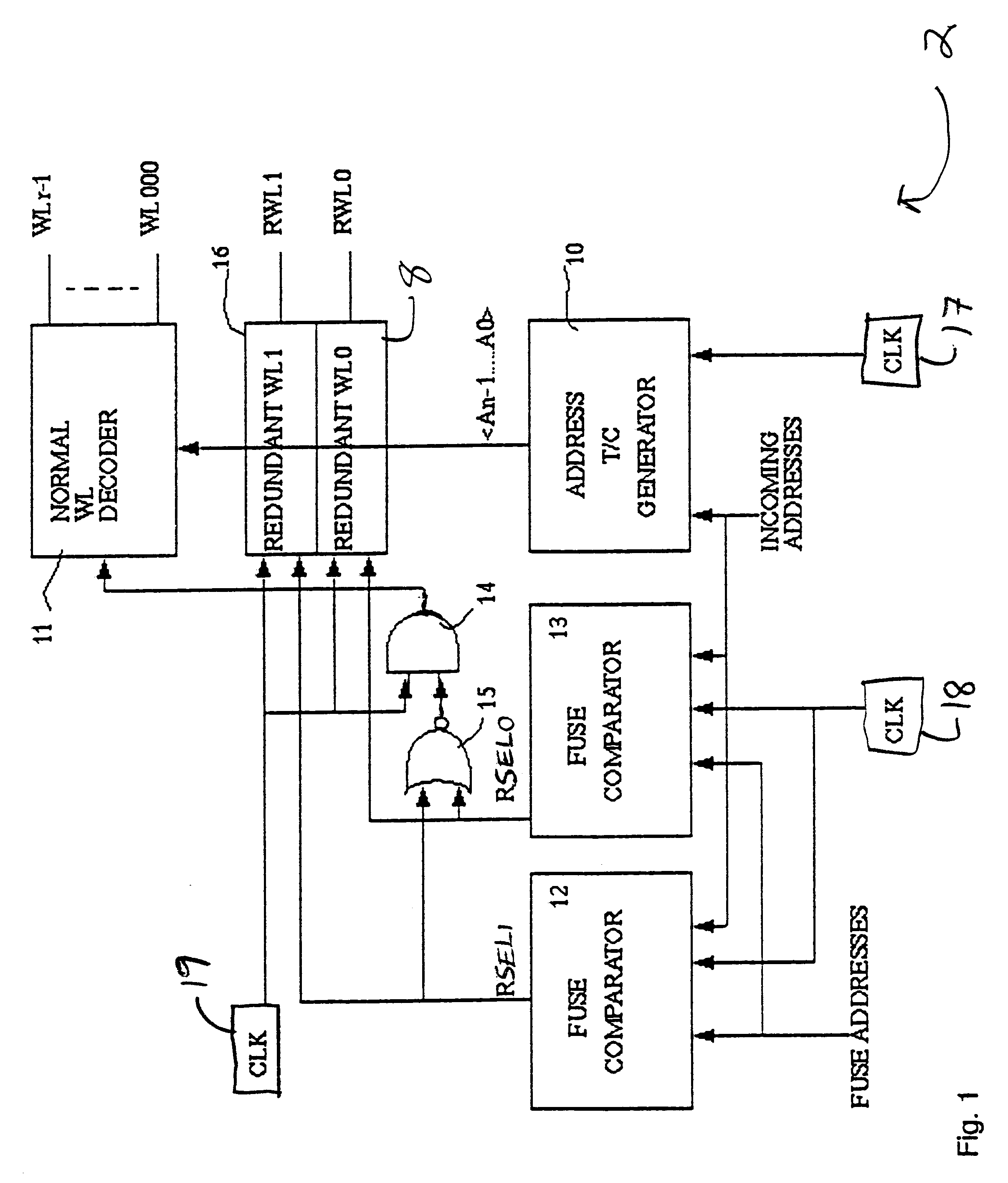 Redundant scheme for CAMRAM memory array