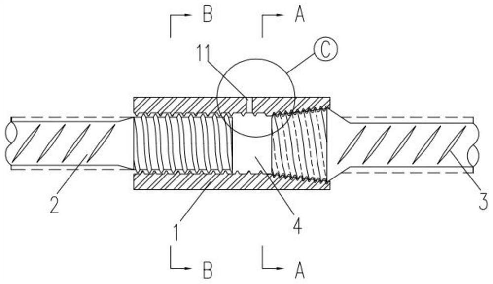 Half-thread glue injection type connecting sleeve design method, thread glue injection type steel bar connecting sleeve, and mounting method thereof