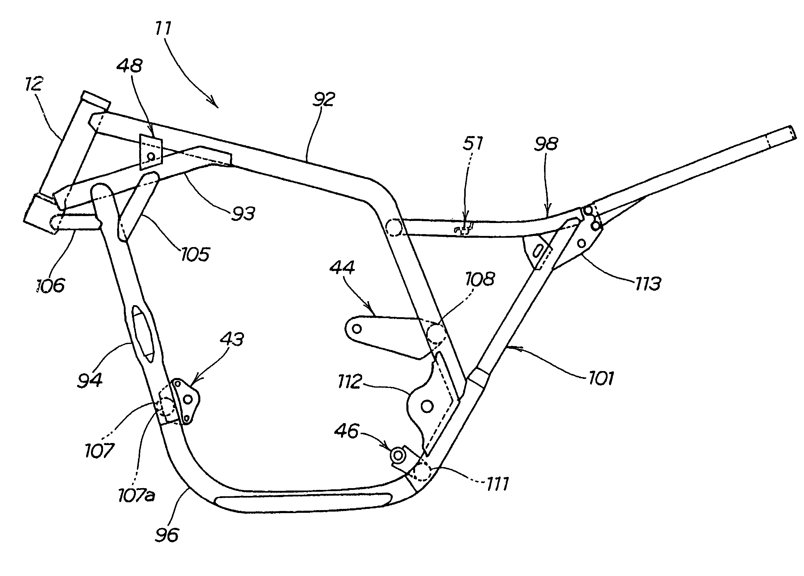 Structure of fuel pump installation area for two-wheeled vehicle