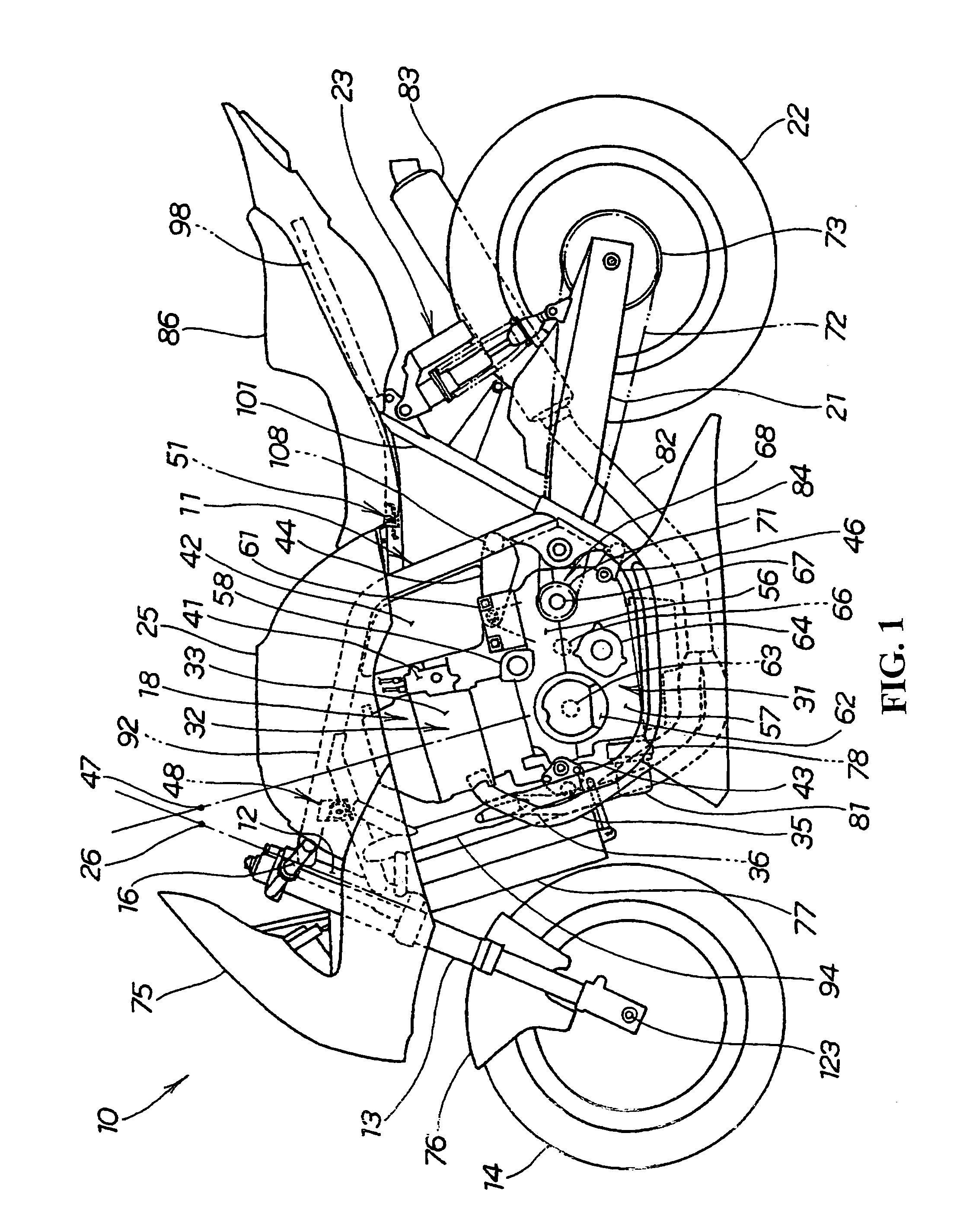 Structure of fuel pump installation area for two-wheeled vehicle