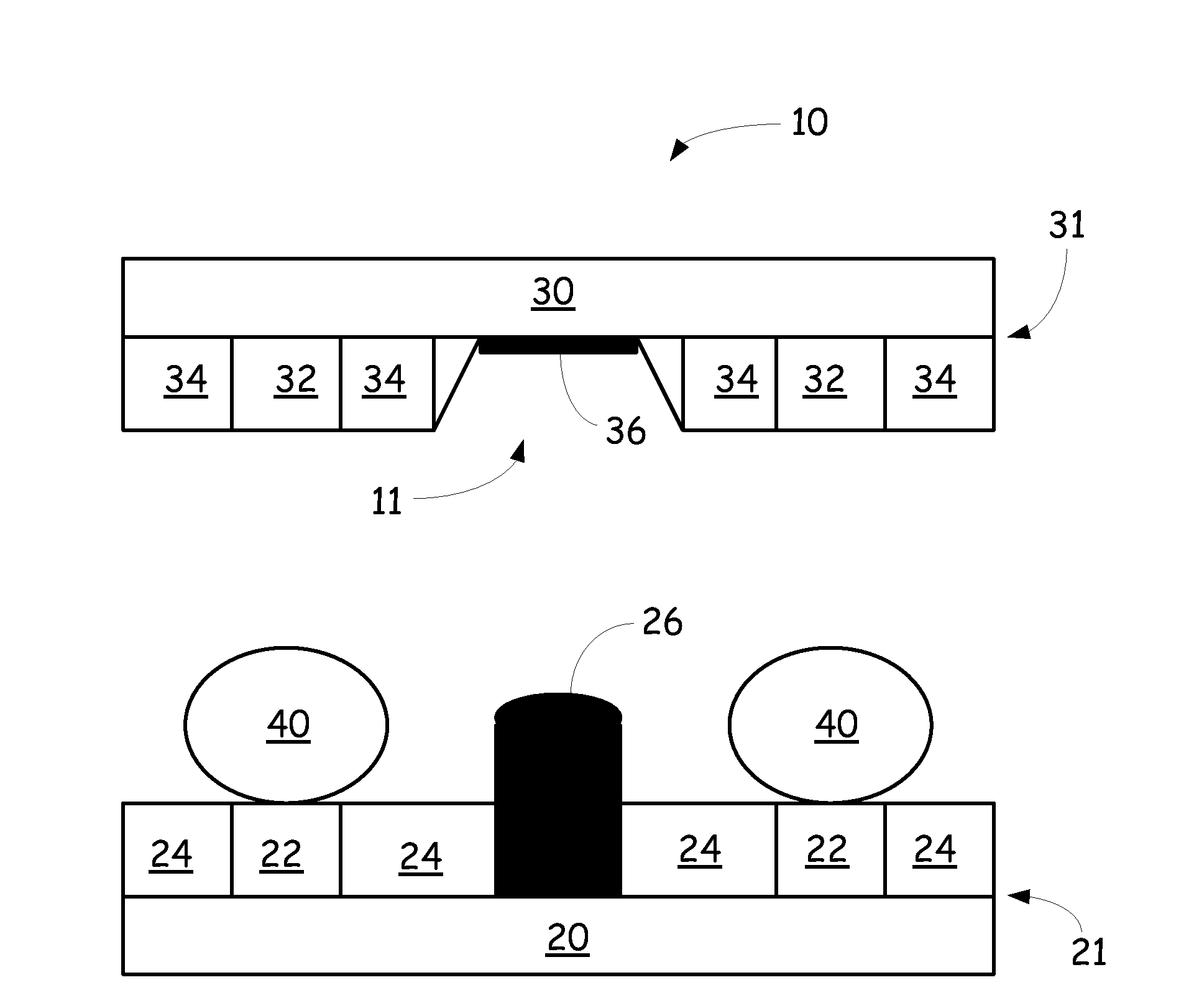 Self-aligned wafer bonding