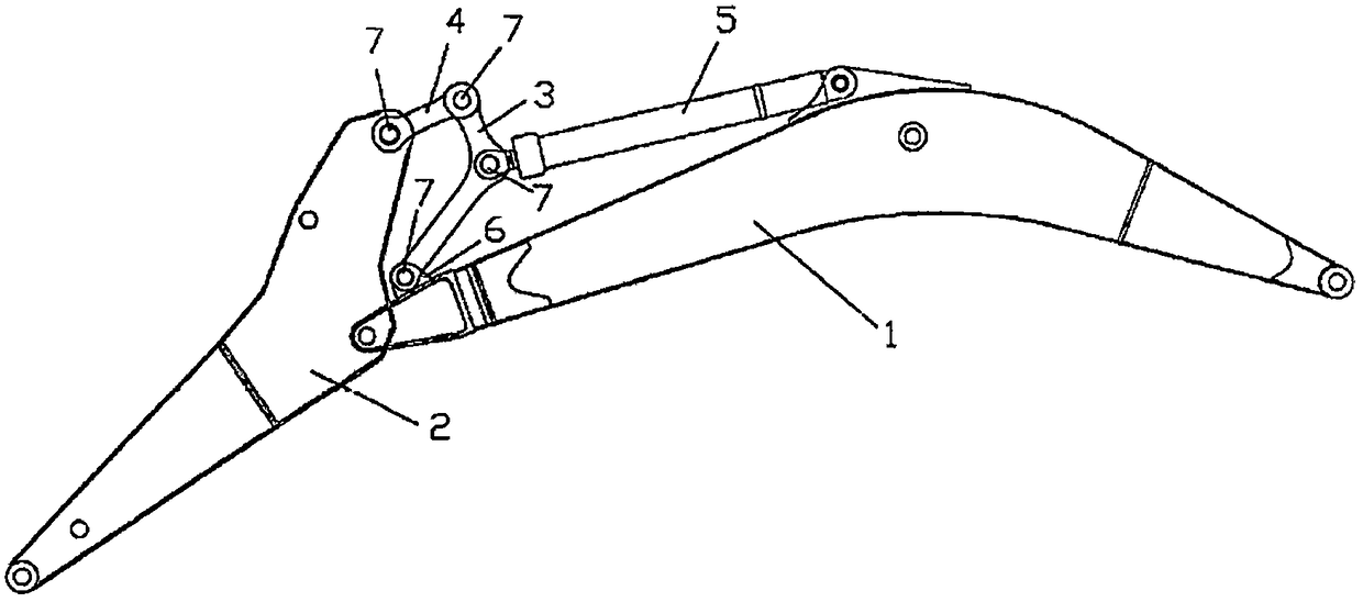 Bucket rod rocker arm mechanism of excavator