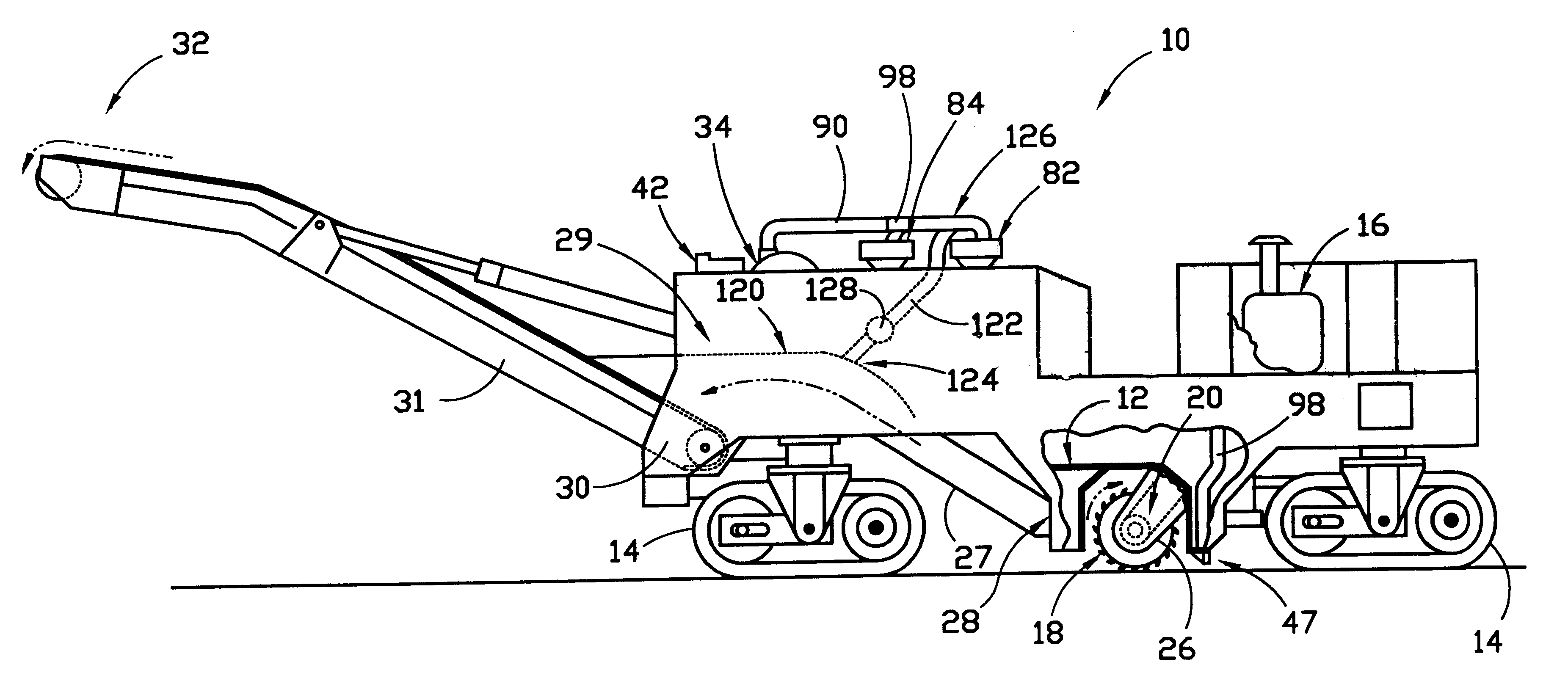 Vacuum system for milling machine