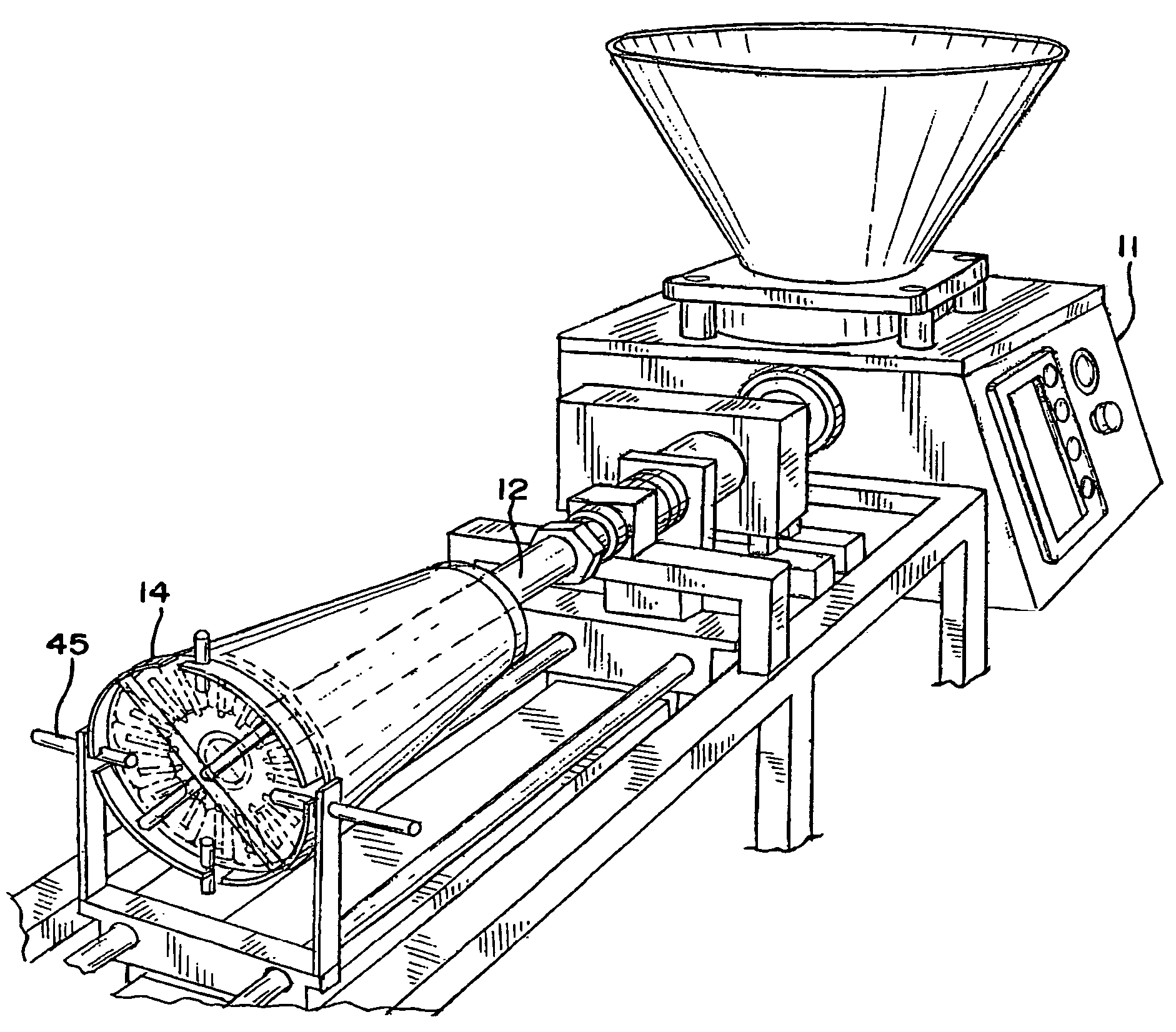 Variable geometry end-fitting for meat stuffer