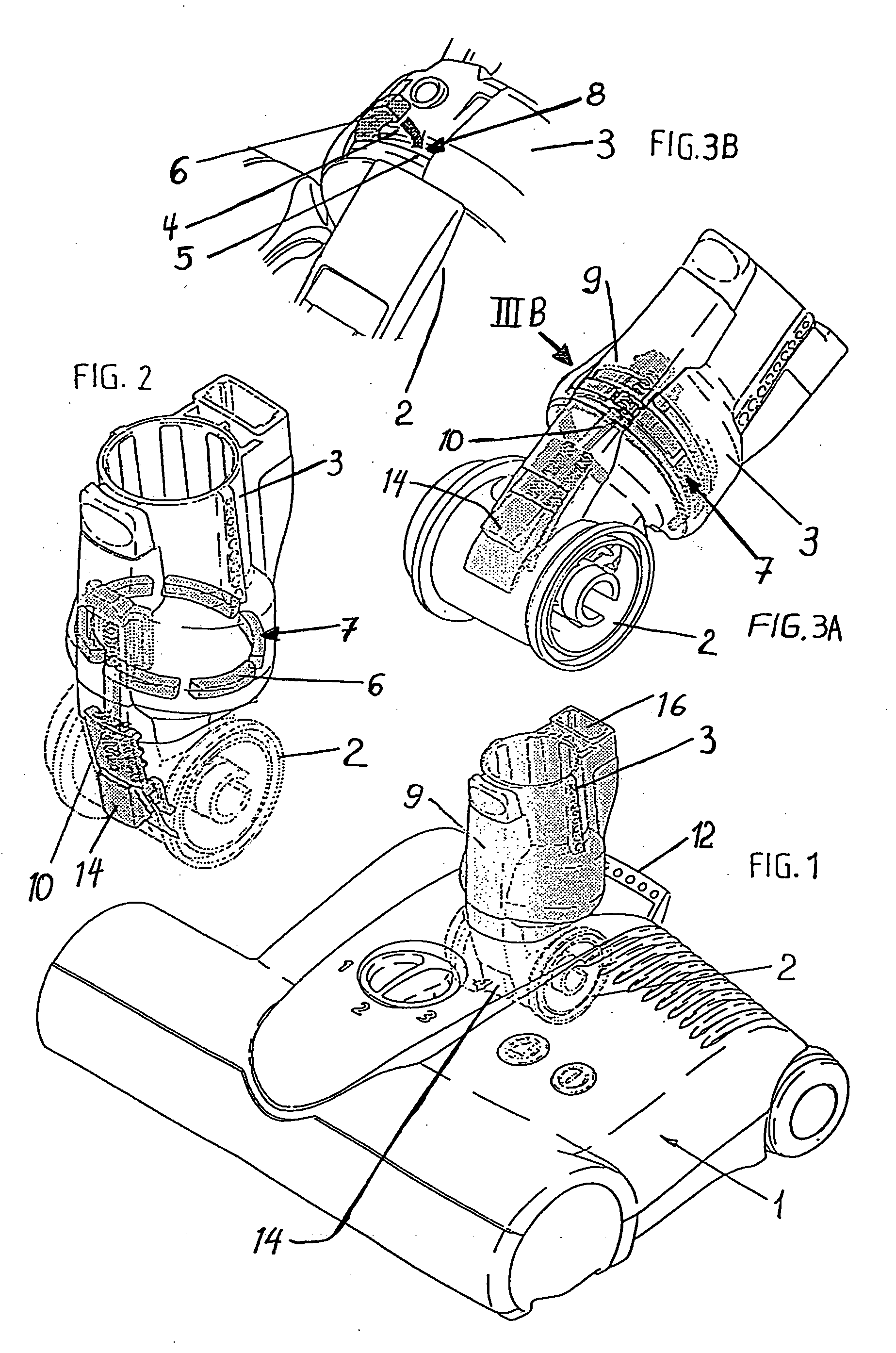 Pivotal and rotational connection for a vacuum cleaner tool