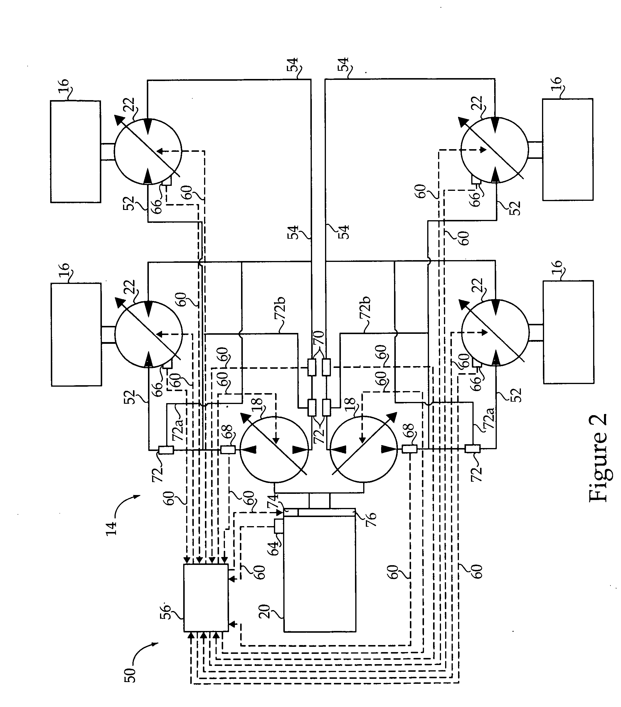 Control system and method for braking a hydrostatic drive machine