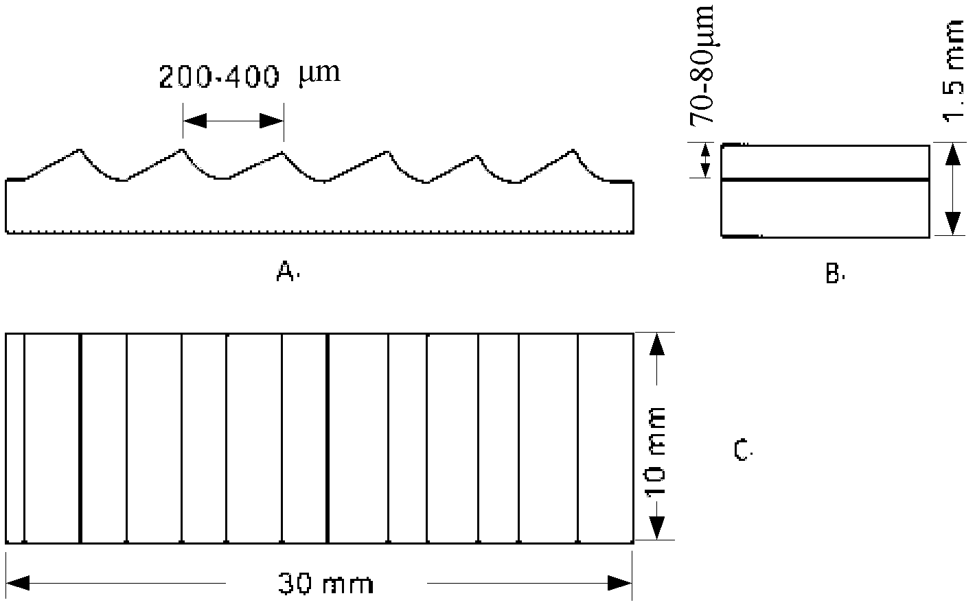 Preparation method of ice coating prevention surface of bionic micro-nano composite structure