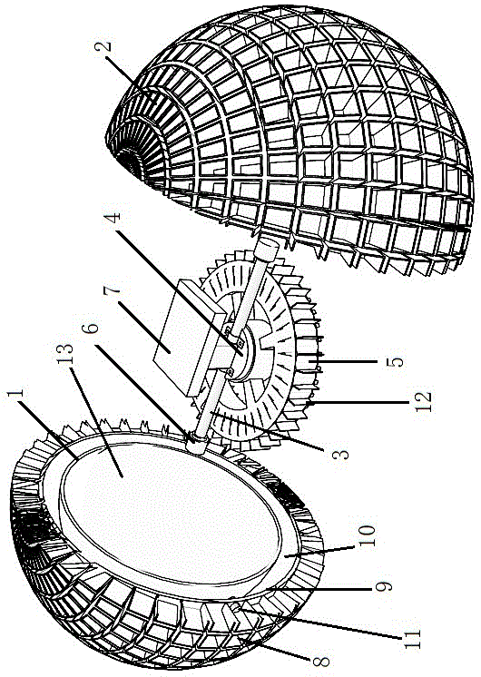 Spherical self-rotating type cleaning robot