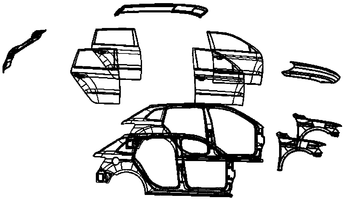 Method for evaluating car matching quality through virtual assembling