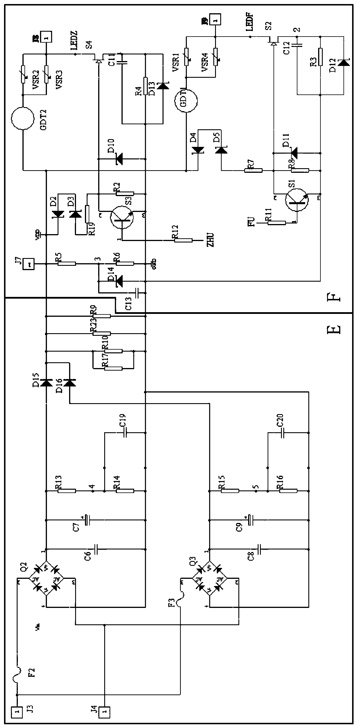 A led lighting system with cold wire supervision function