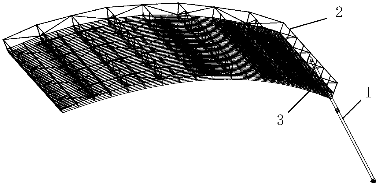 Satellite-borne deployable mesh antenna