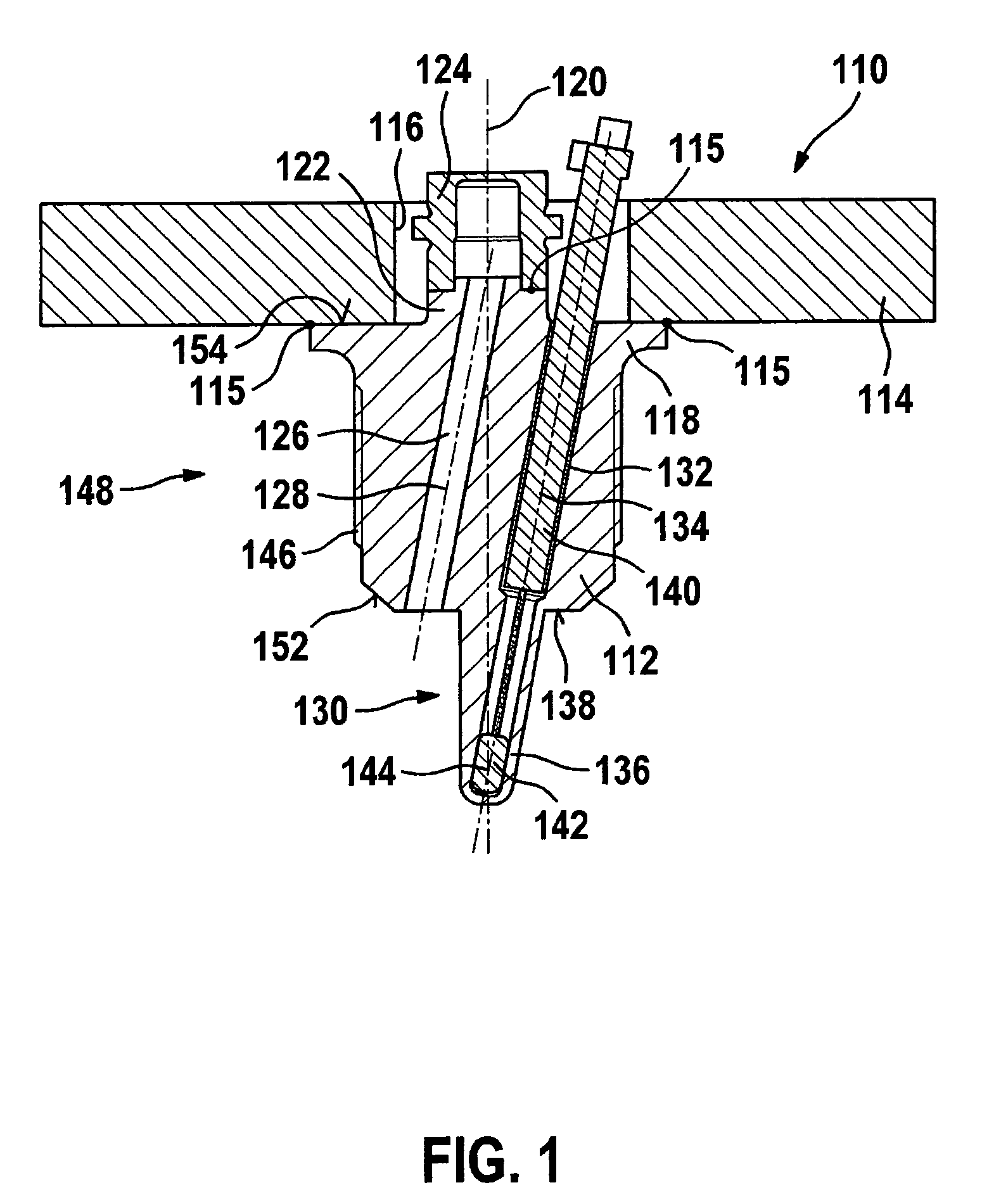 Plug-in sensor for measuring at least one property of a fluid medium