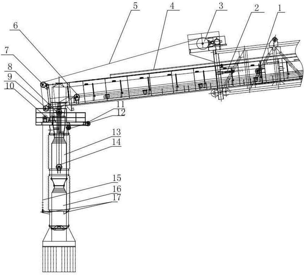 Ultralong telescopic chute tube driving structure