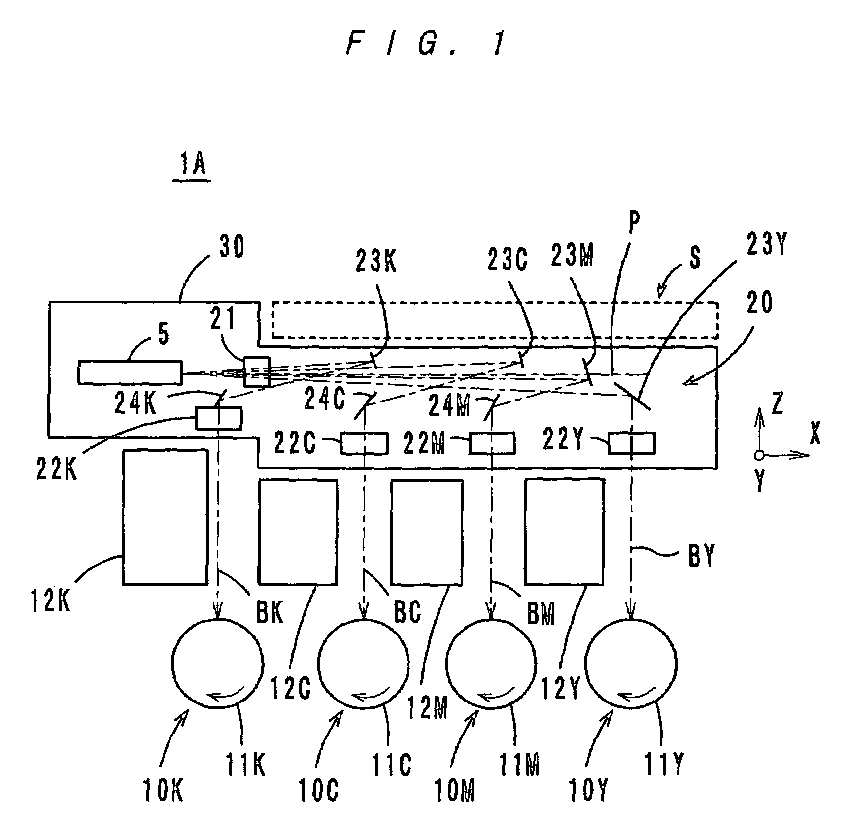 Laser scanning optical apparatus having exclusive optical elements at varying distances from receiving surfaces