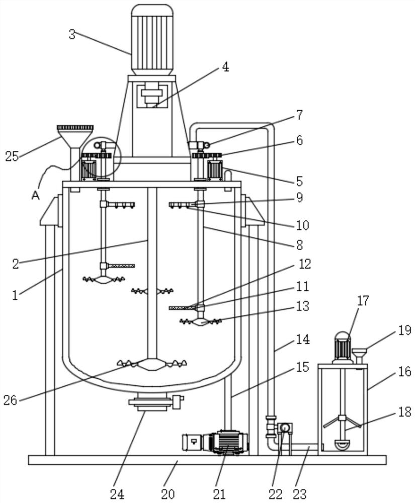 Defoaming device for outer wall surface water-based paint production