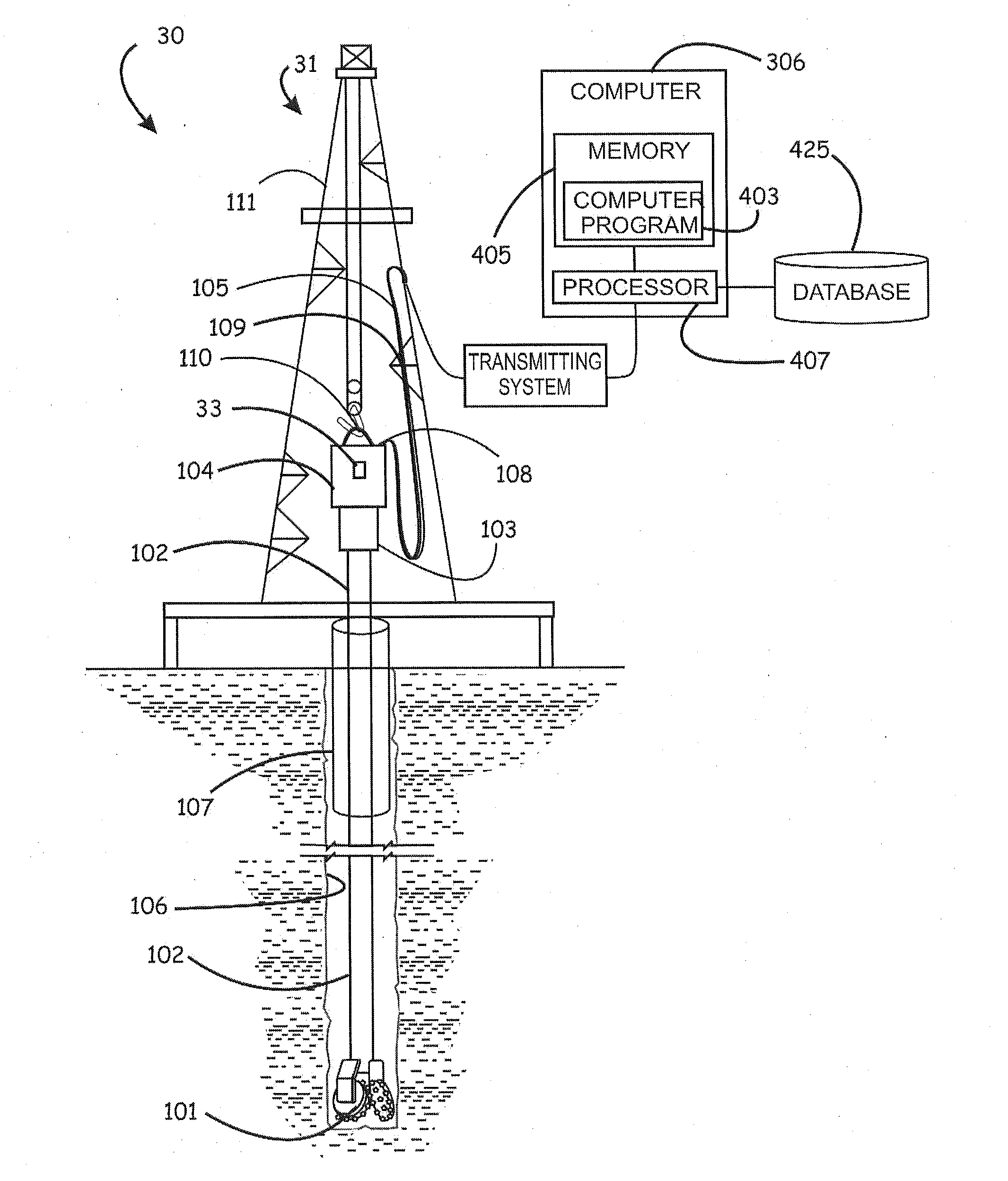 Apparatus for evaluating rock properties while drilling using drilling rig-mounted acoustic sensors