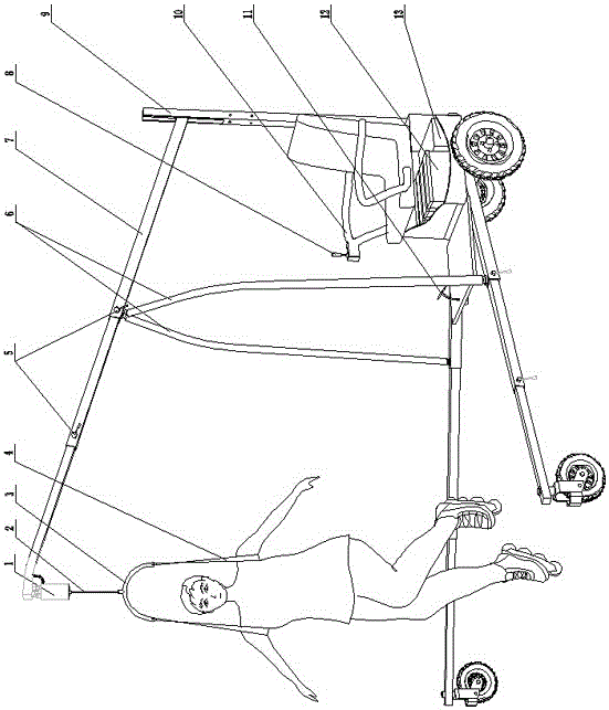 Training device for acrobatic roller skating