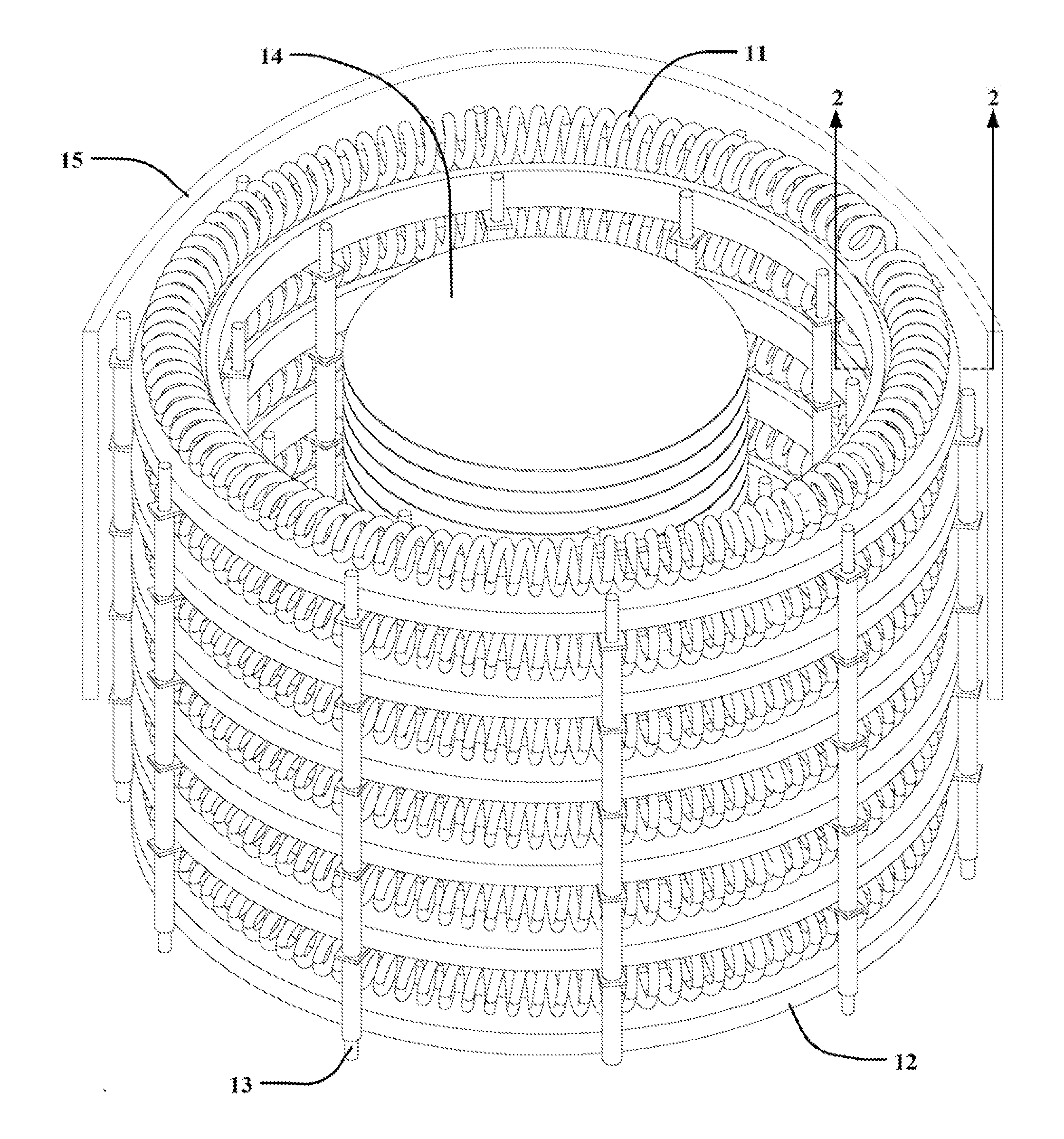 Thermal processing apparatus with optimized structural support mechanism