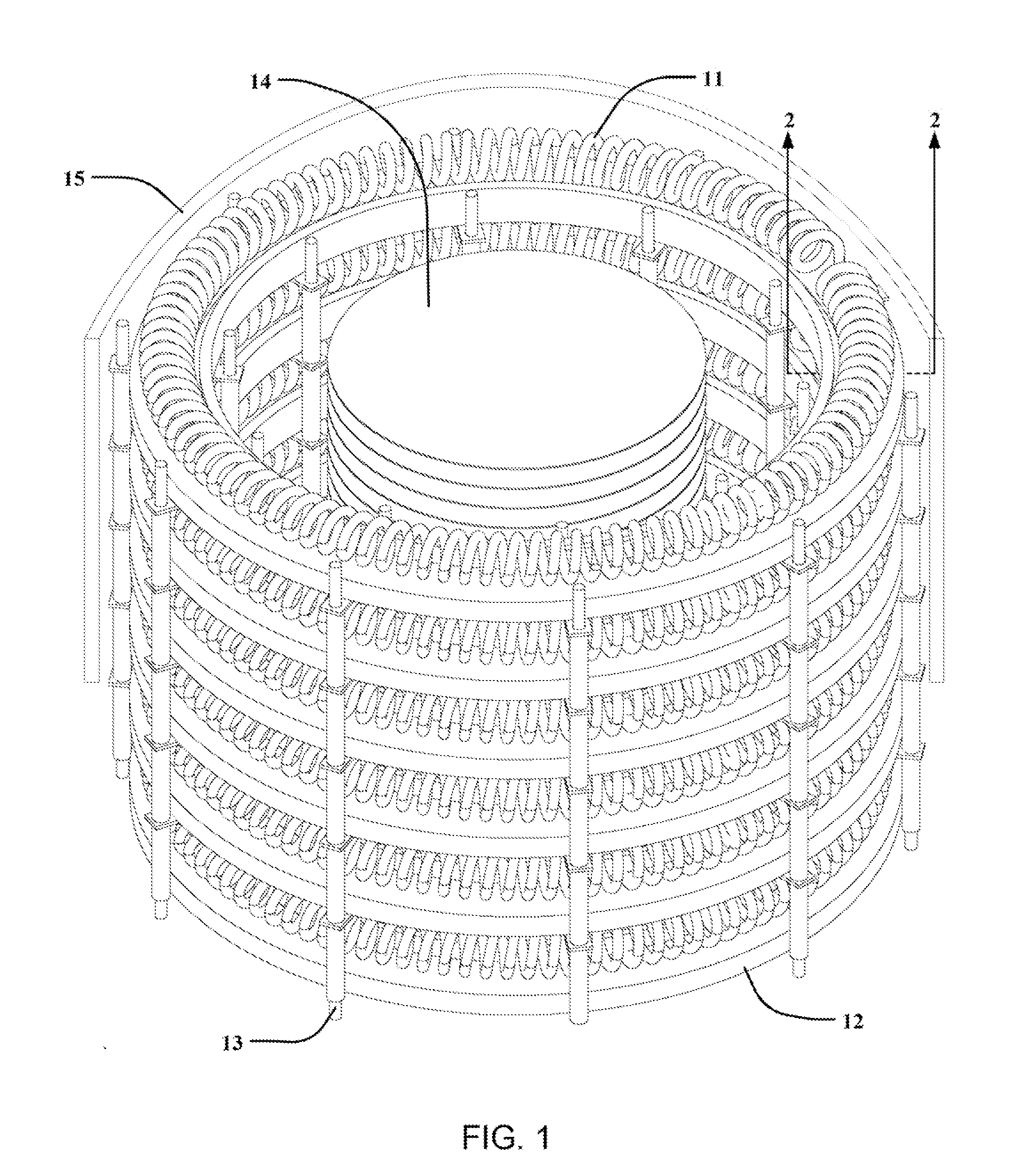 Thermal processing apparatus with optimized structural support mechanism