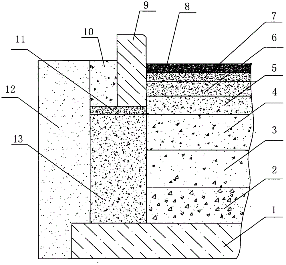 Construction method for road base concrete side mold