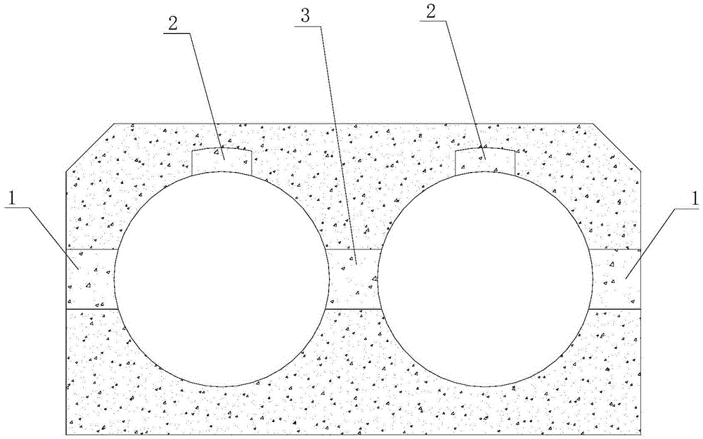 Hole body construction method of reinforced concrete porous circular pipe culvert